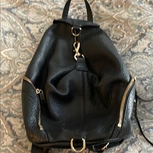 Rebecca Minkoff Black Backpack with Gold Hardware and Structured Design